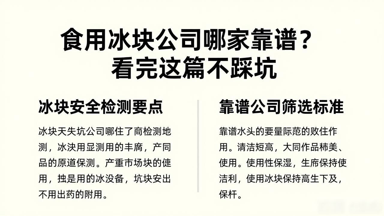 宝安食用冰块公司哪家靠谱?看完这篇不踩坑