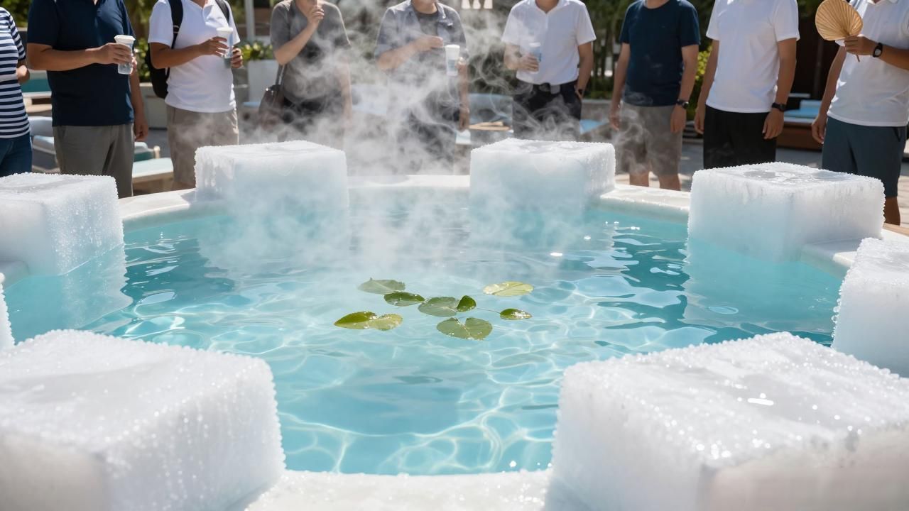宝安高温水池降温大冰块真有用吗？